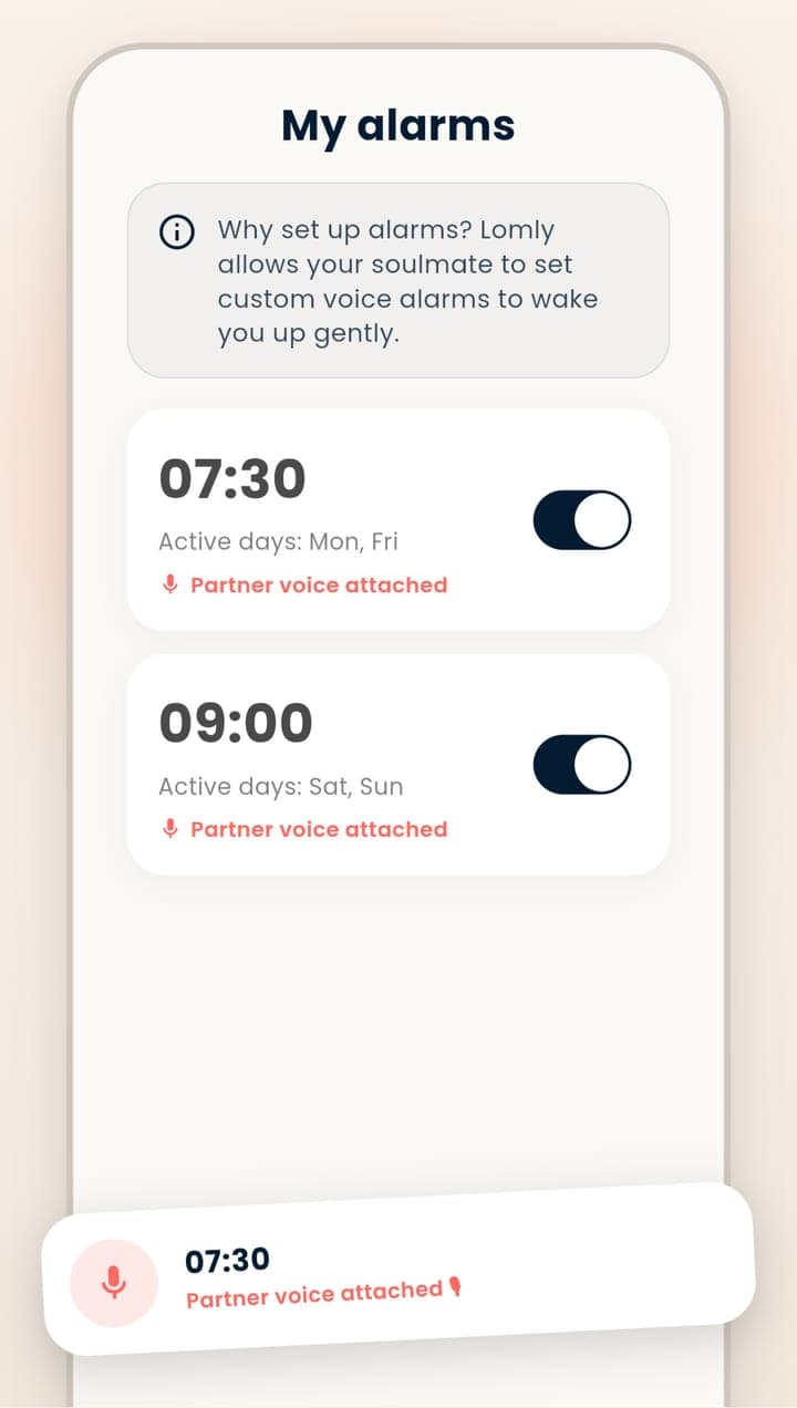 Custom voice alarms.