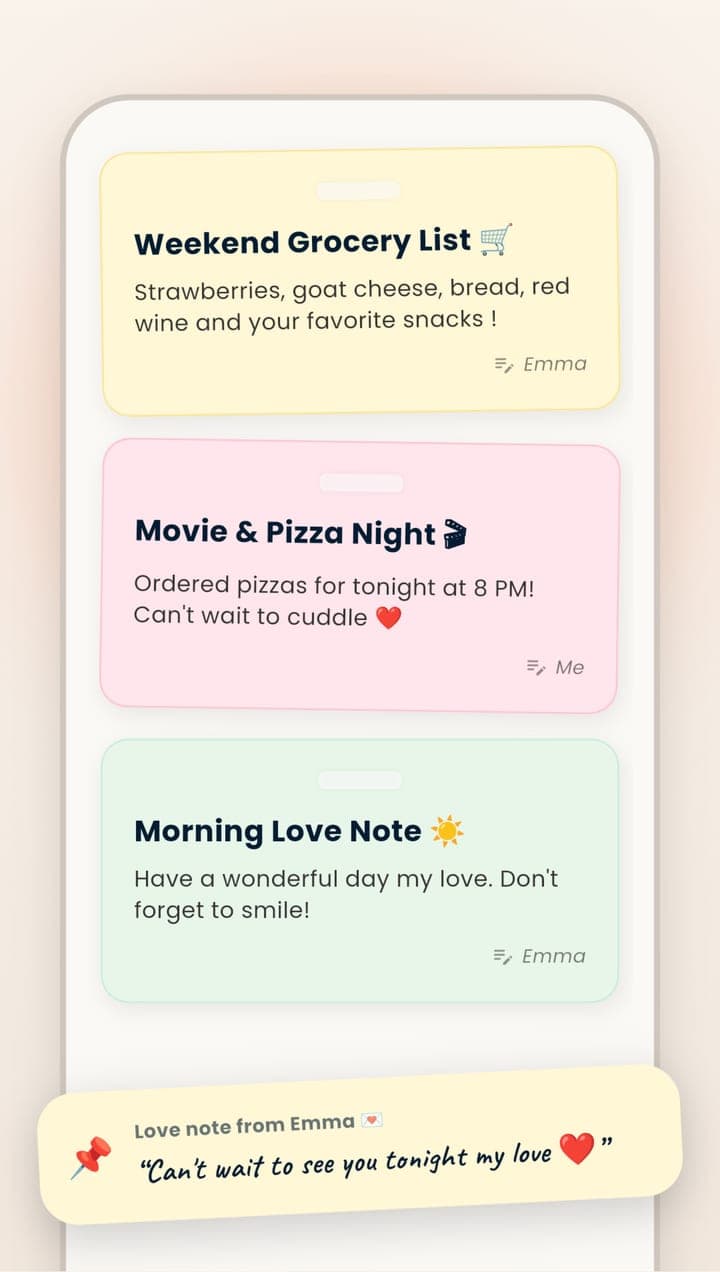 Shared notes & love words.